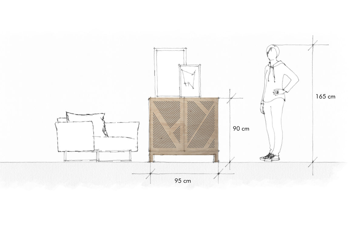 Eclectic Soul Sideboard, a birch plywood sideboard with geometric texture — view 10