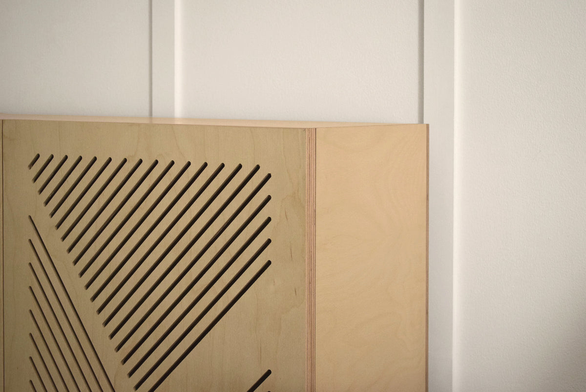 Eclectic Soul Sideboard, a birch plywood sideboard with geometric texture — view 5