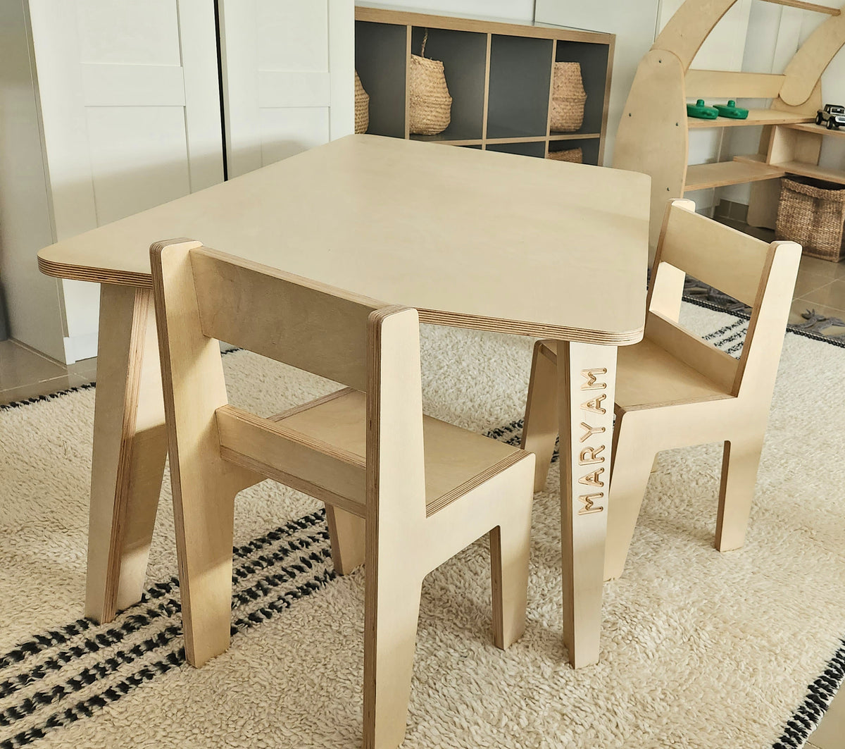 Sofi Table and Chairs, a birch plywood children's table and chair set — view 2