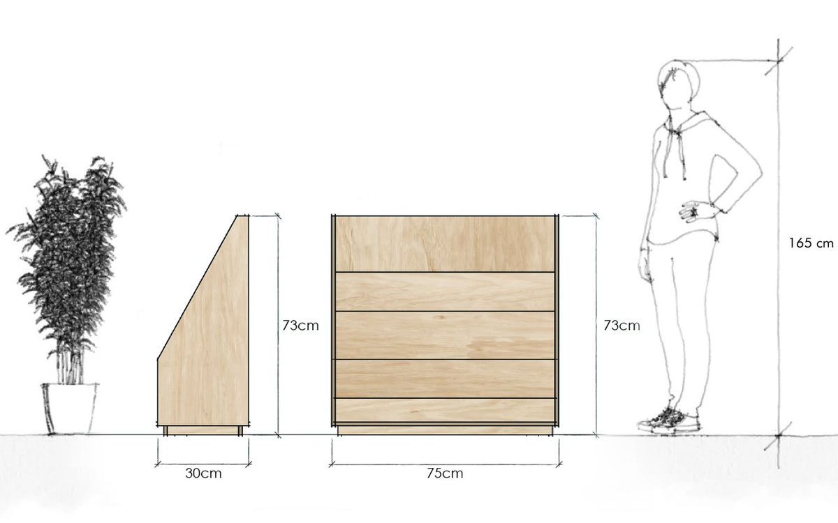 Sofi Bookcase, a Montessori birch plywood children's bookcase — view 3