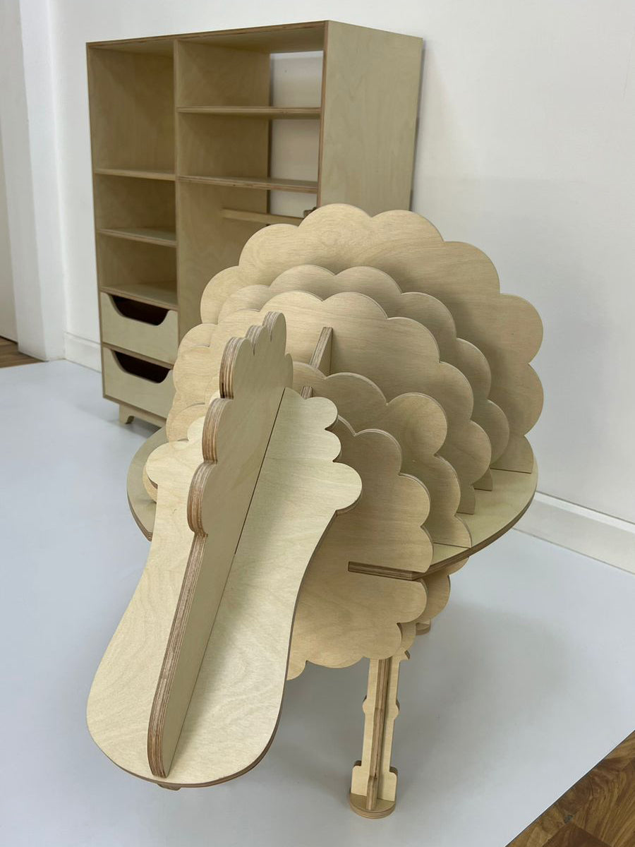 Sheep Bookcase, a sheep-shaped birch plywood children's bookcase — view 16
