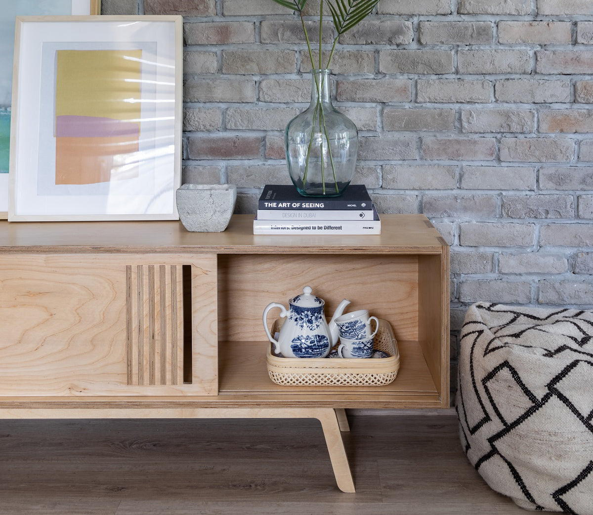 Sammy Credenza, a retro birch plywood credenza and TV console — view 9