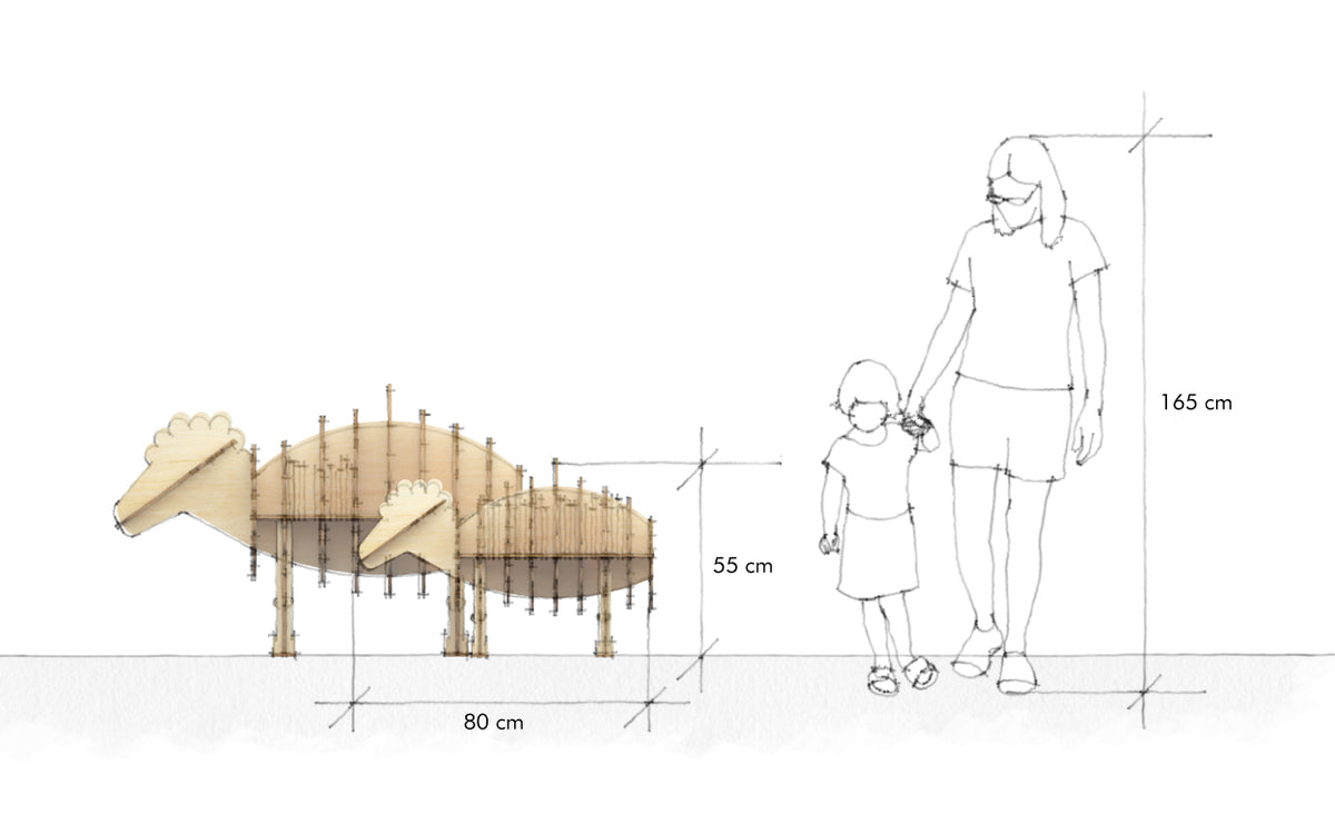Sheep Bookcase, a sheep-shaped birch plywood children's bookcase — view 4