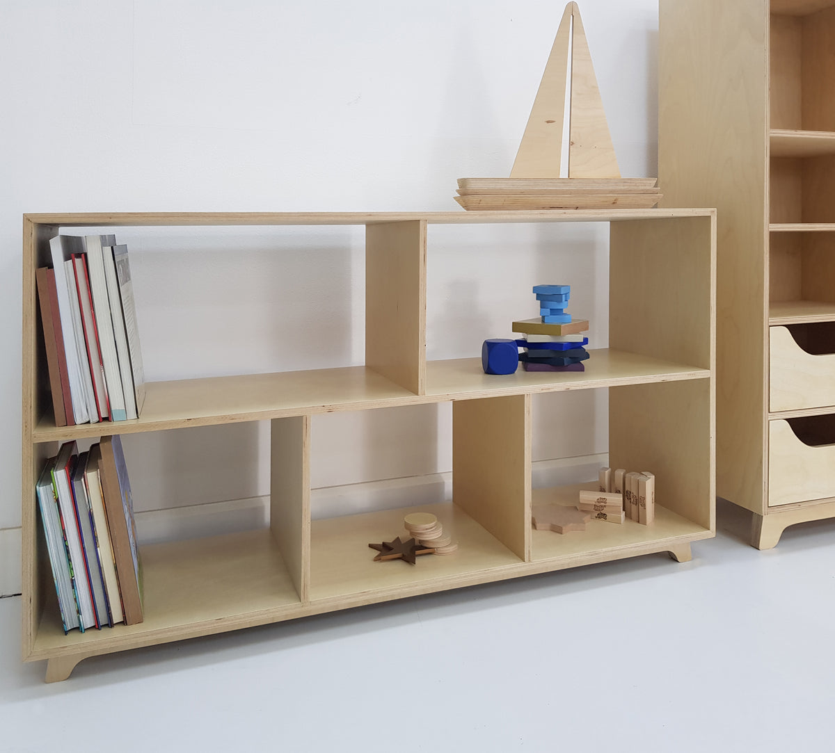 Sofi Play Shelves, Montessori birch plywood toy shelving — view 9