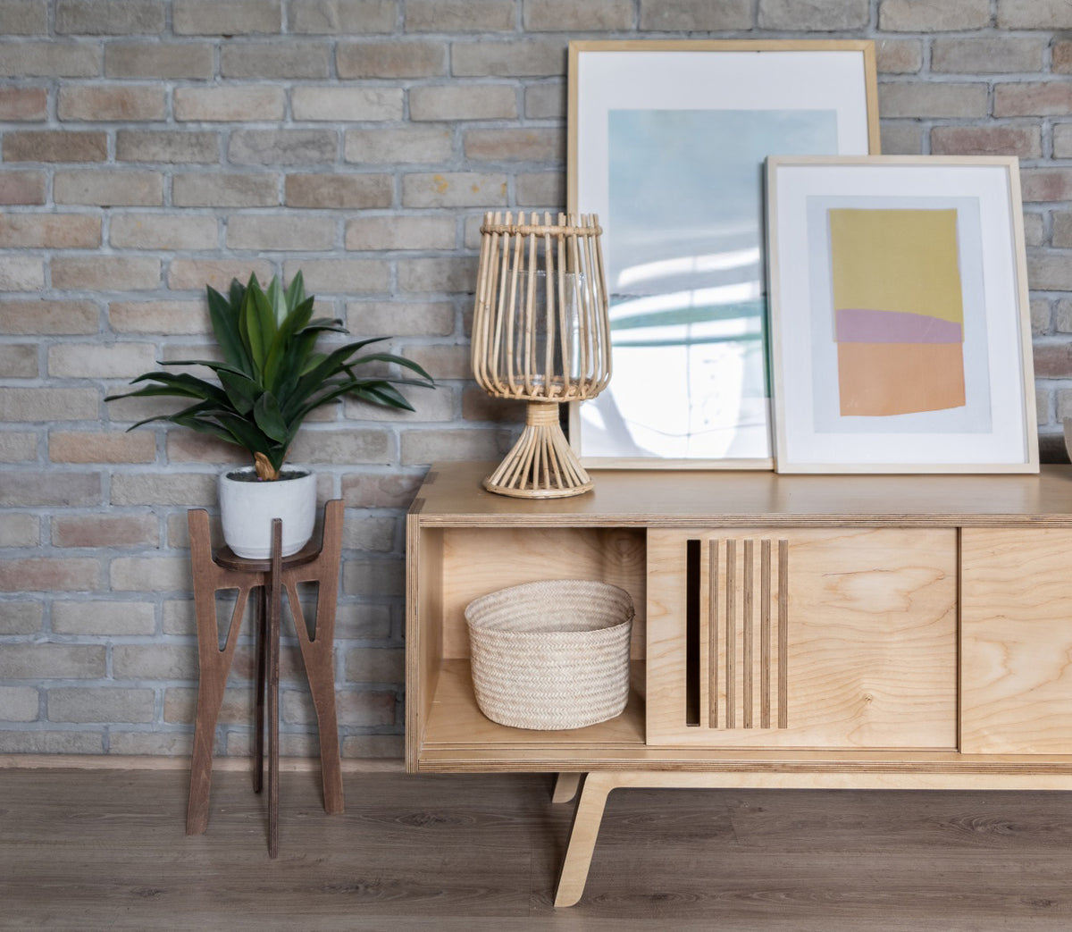 Sammy Credenza, a retro birch plywood credenza and TV console — view 10