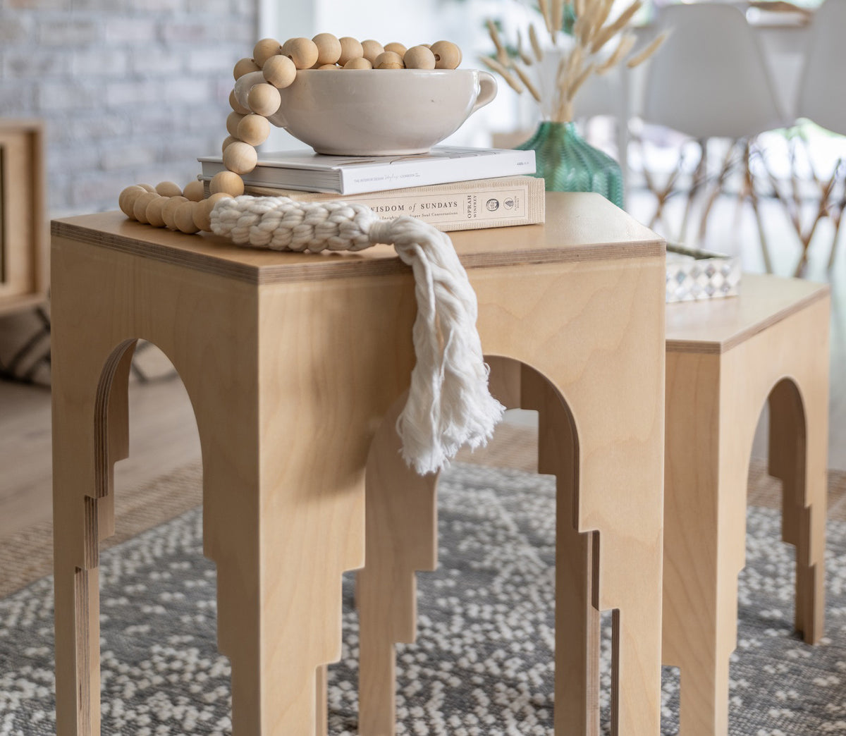 Luna Coffee Table, a round birch plywood coffee table — view 2