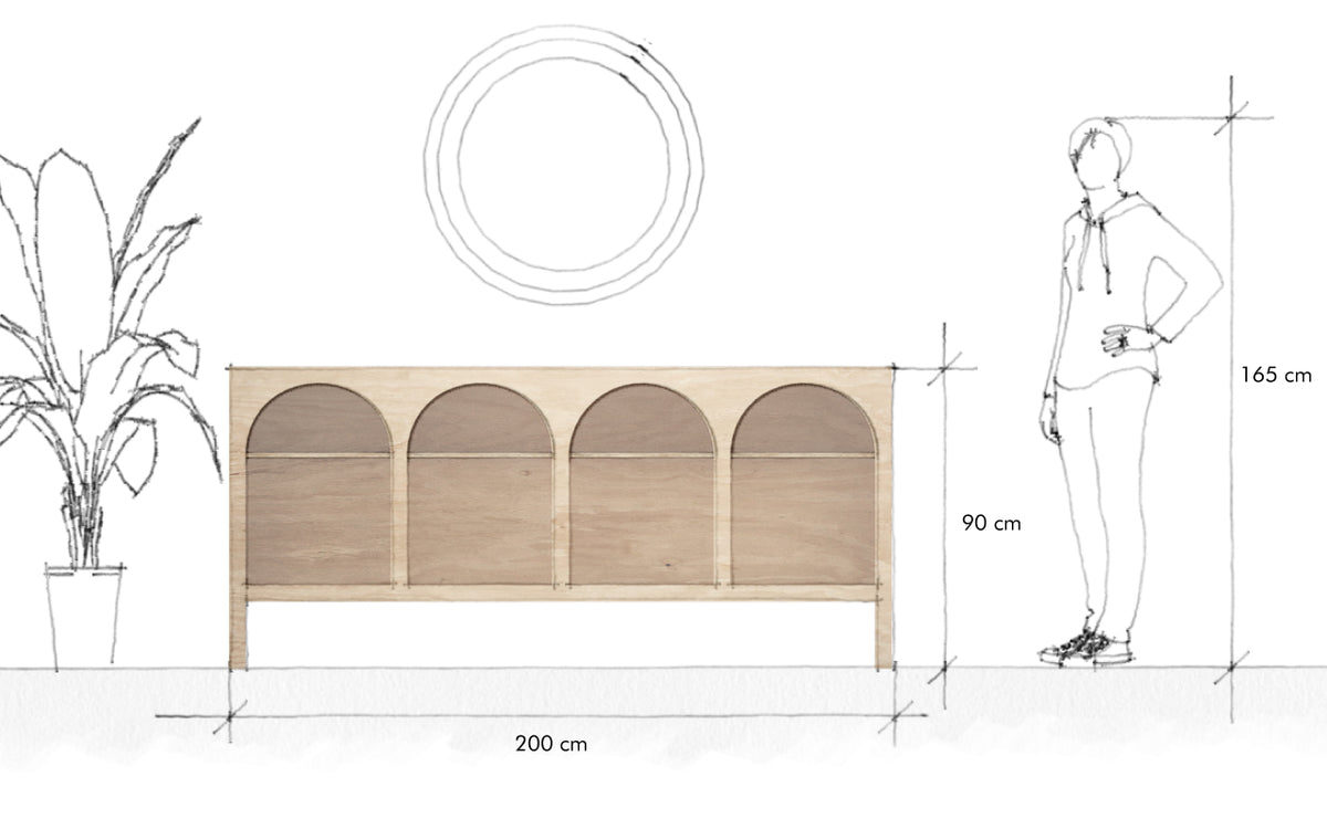 Jeffrey Sideboard, an open birch plywood sideboard with arched front — view 9