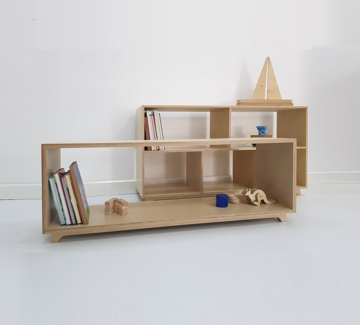 Sofi Play Shelves, Montessori birch plywood toy shelving — view 12