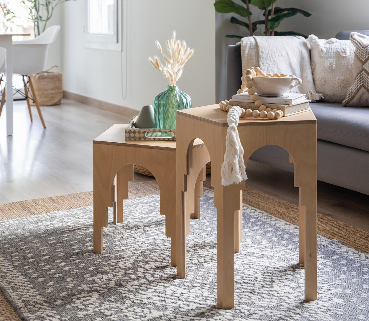 Luna Coffee Table, a round birch plywood coffee table — view 3