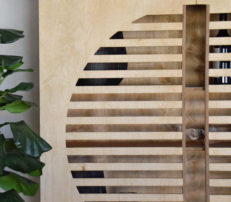 Zoe Side Cabinet, a birch plywood cabinet with end-grain slatted doors — view 13