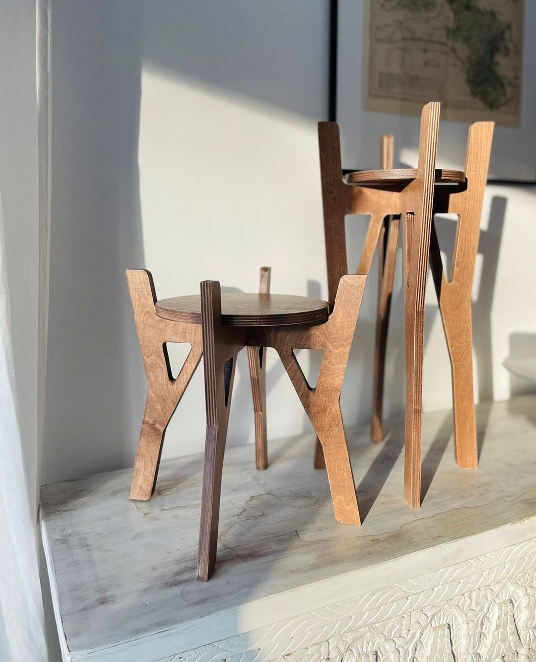 Plant Stands Petite, a set of two birch plywood plant stands — view 3