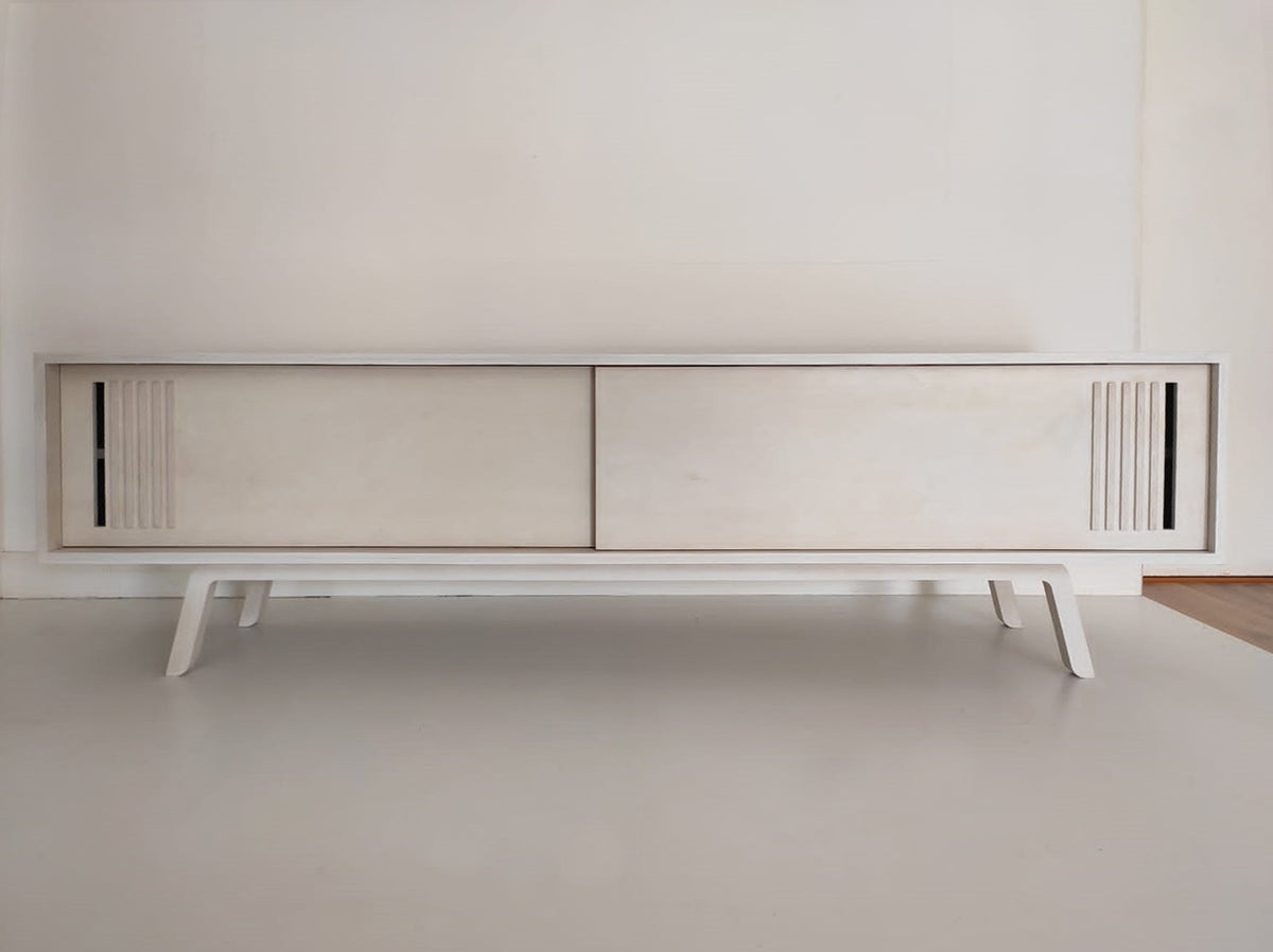 Sammy Credenza, a retro birch plywood credenza and TV console — view 4