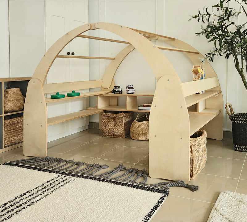 Ply Arch, a birch plywood arch for imaginative play, handmade in Dubai by Plyconcept