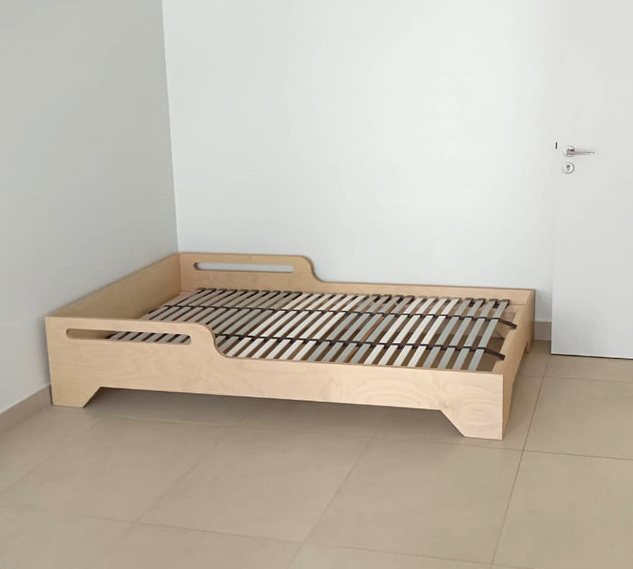 Sofi Floor Bed, a Montessori birch plywood children's floor bed, handmade in Dubai by Plyconcept