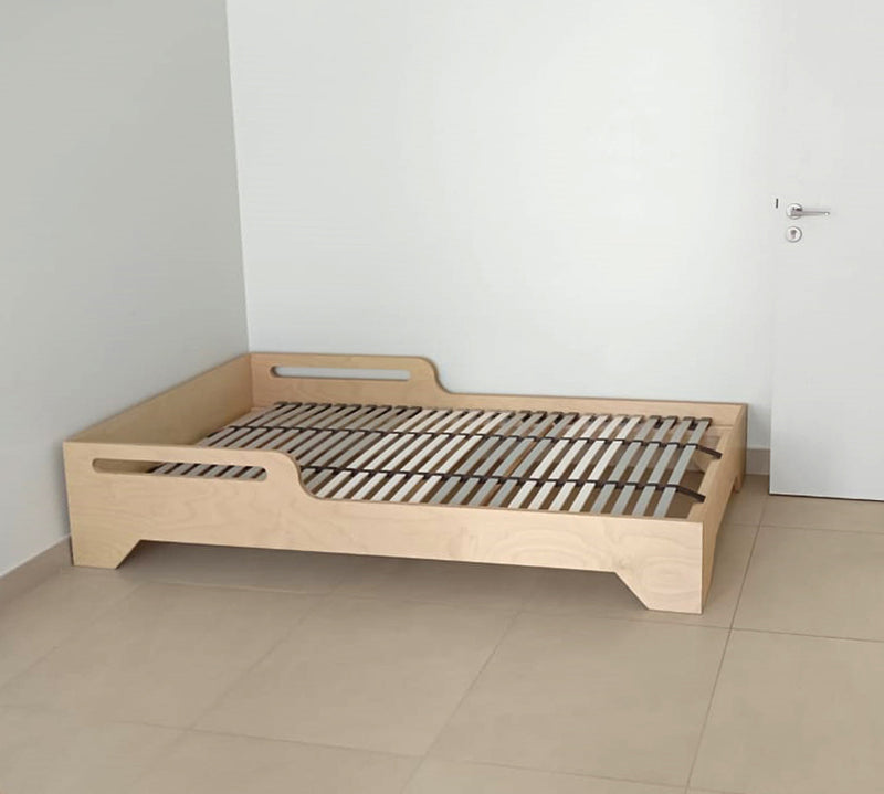 Sofi Floor Bed, a Montessori birch plywood children's floor bed, handmade in Dubai by Plyconcept
