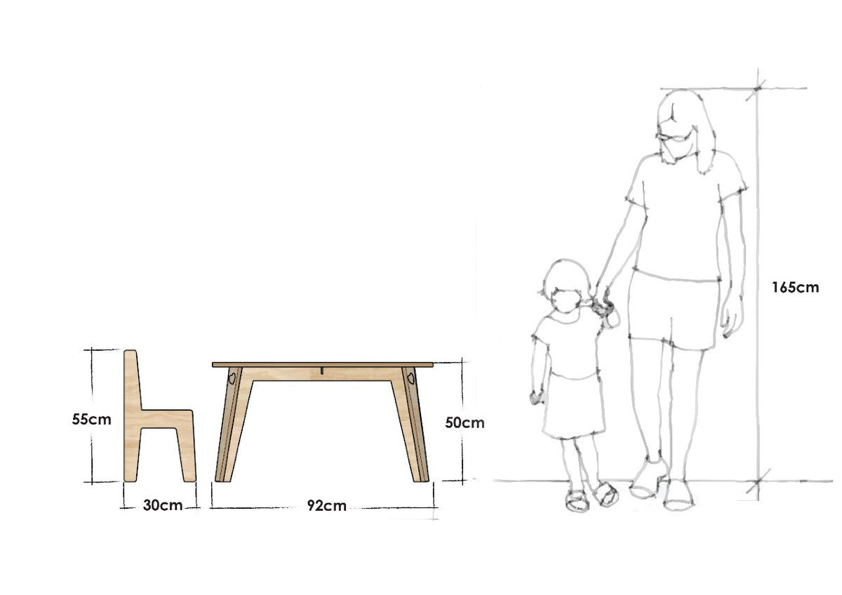 Sofi Table and Chairs, a birch plywood children's table and chair set — view 3