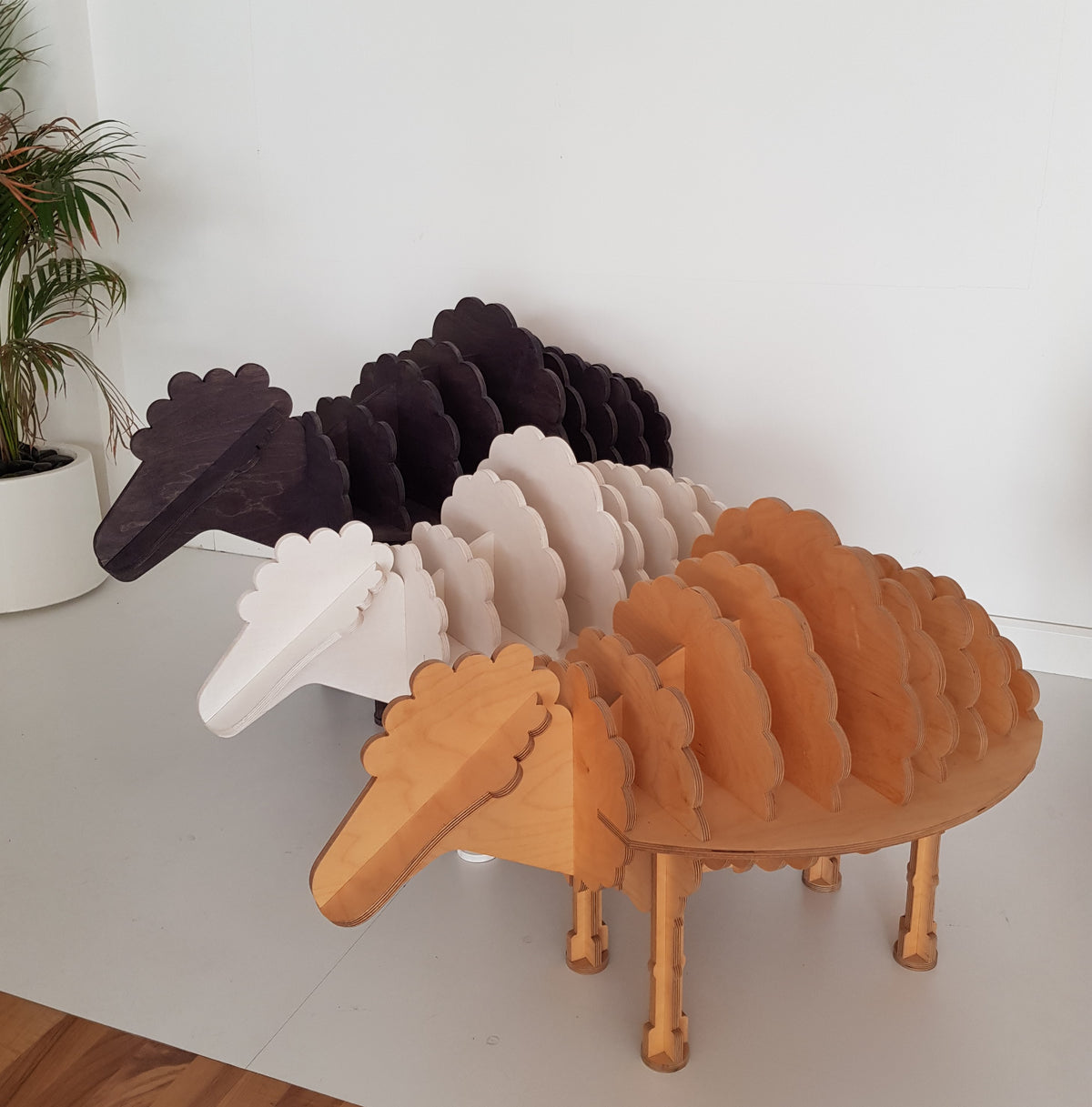 Sheep Bookcase, a sheep-shaped birch plywood children's bookcase — view 3
