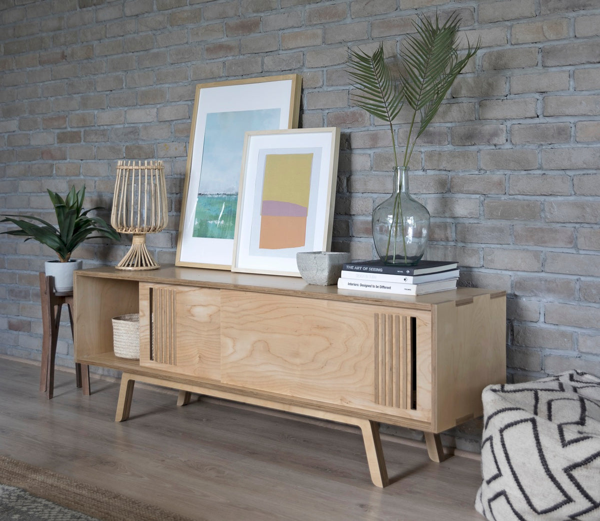 Sammy Credenza, a retro birch plywood credenza and TV console — view 2