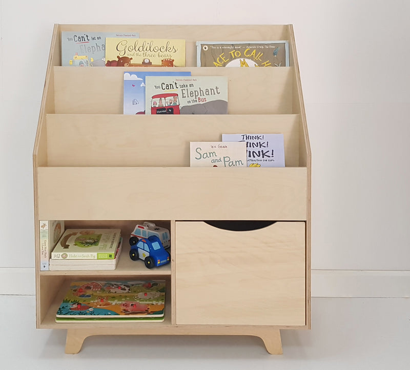 Sofi Toddler Bookcase in birch plywood, handmade in Dubai by Plyconcept