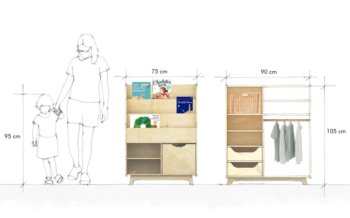 Sofi Wardrobe, a Montessori birch plywood children's wardrobe — view 9