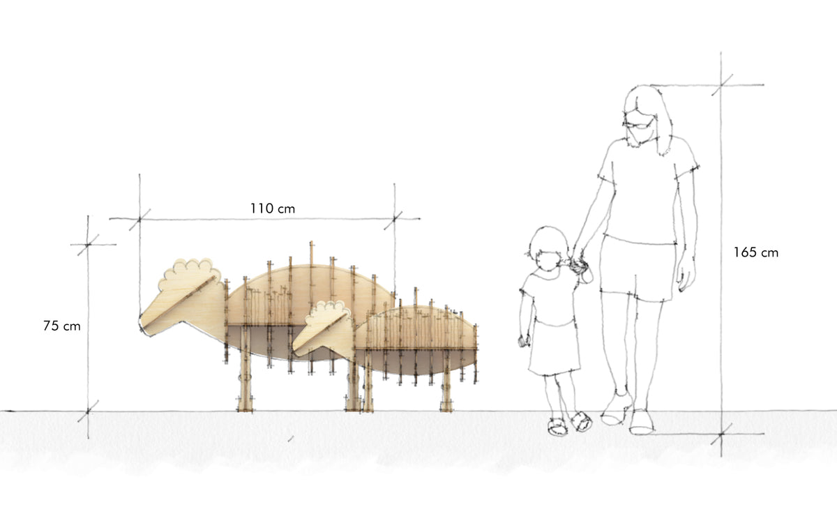 Sheep Bookcase, a sheep-shaped birch plywood children's bookcase — view 5