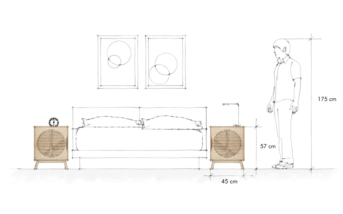 Penelope Bedside Table in birch plywood, with internal shelf and soft-close door — view 6