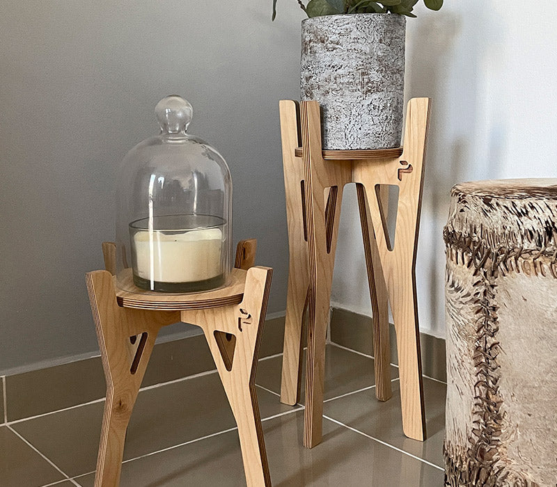 Plant Stands Petite, a set of two birch plywood plant stands — view 5