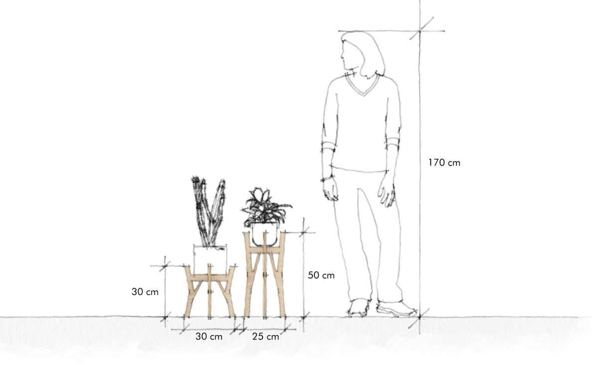 Plant Stands Petite, a set of two birch plywood plant stands — view 4