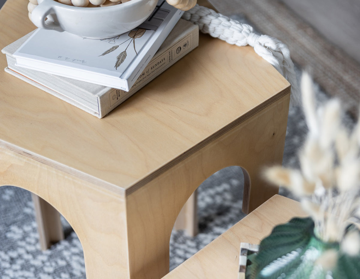 Luna Coffee Table, a round birch plywood coffee table — view 5