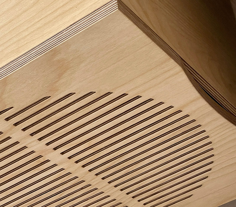 Penelope Bedside Table in birch plywood, with internal shelf and soft-close door — view 7